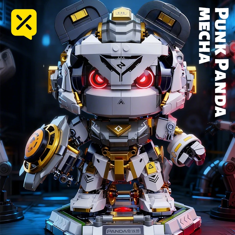 1623ピース パンクパンダ メカ組み立ておもちゃ 未来的なロボットブロックモデル テクノロジー愛好家や子供たちに最適 クールなライト付き 子供へのギフト