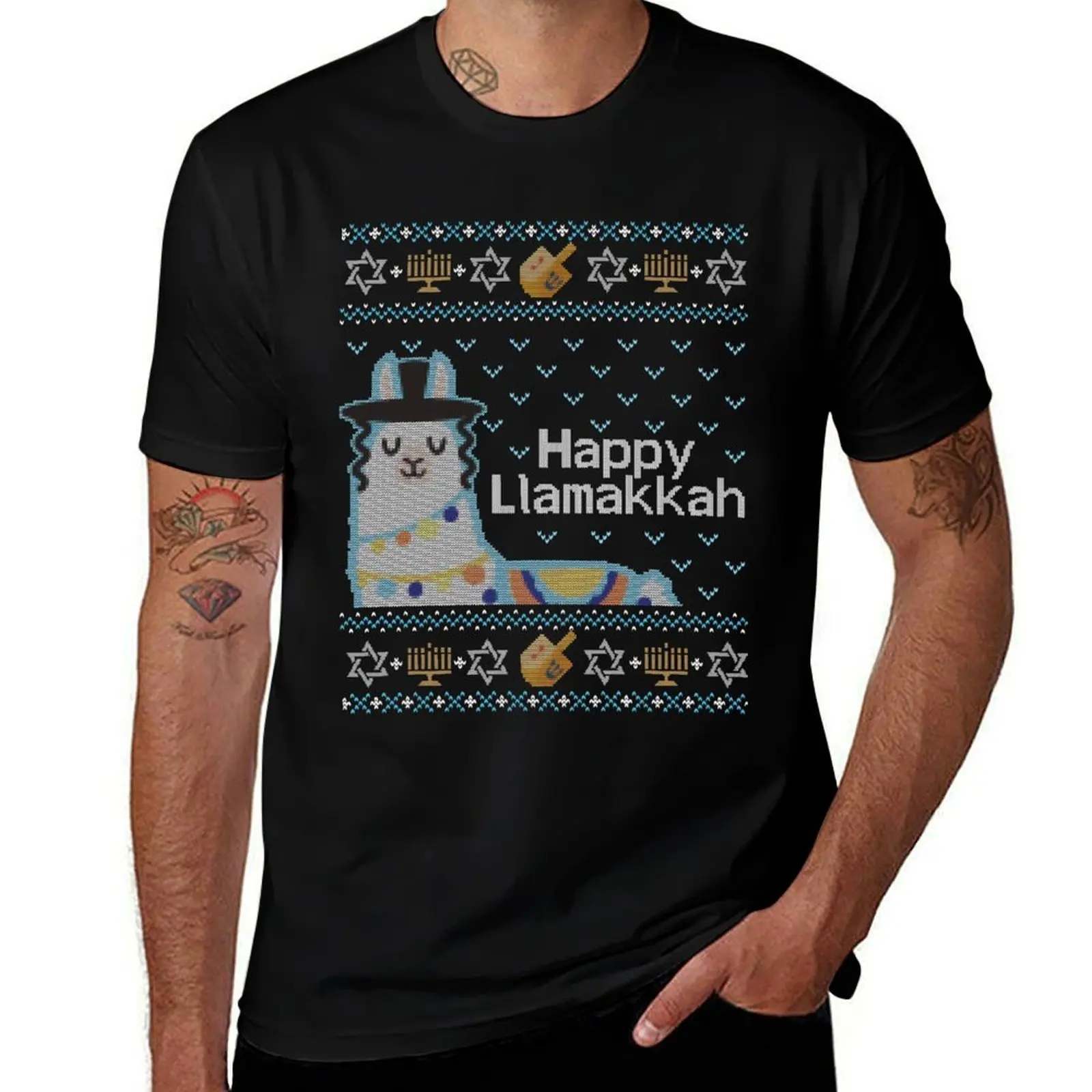 Funny Ugly Hanukkah Sweater, Llama Llamakkah T-Shirt t shirts designer T-Shirt