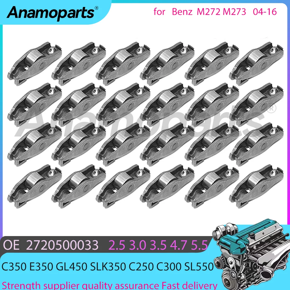 24V Engine Parts Rocker Arm Set Fit 2.5 3.0 3.5 4.7 5.5 L M272 M273 For 04-16 Mercedes-Benz C350 E350 GL450 SLK350 2720500033