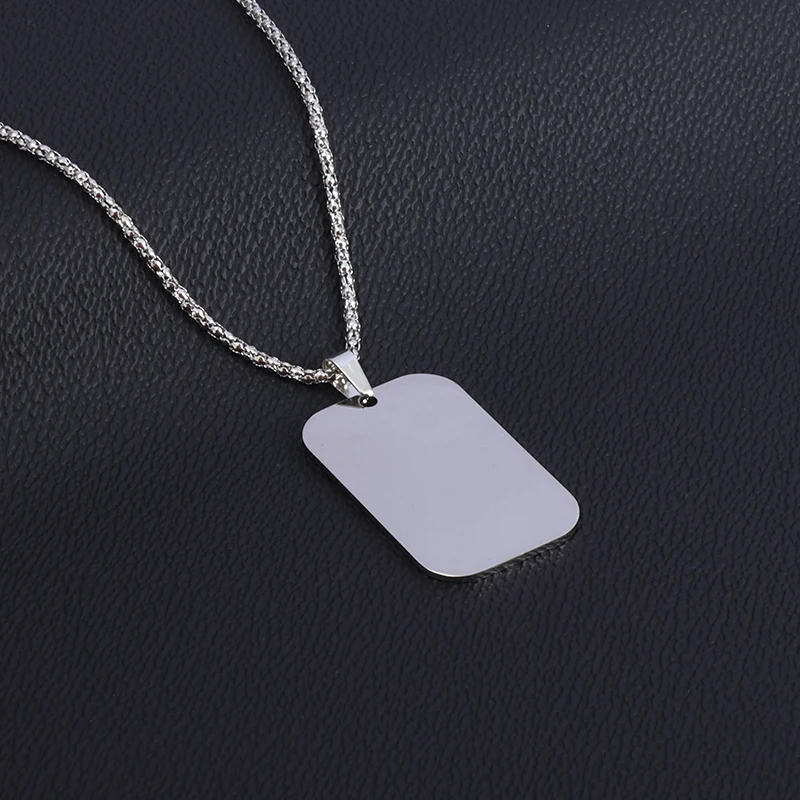 Hot Sale Pendant Smooth Plate Tag Men Retro Necklace Jewelry