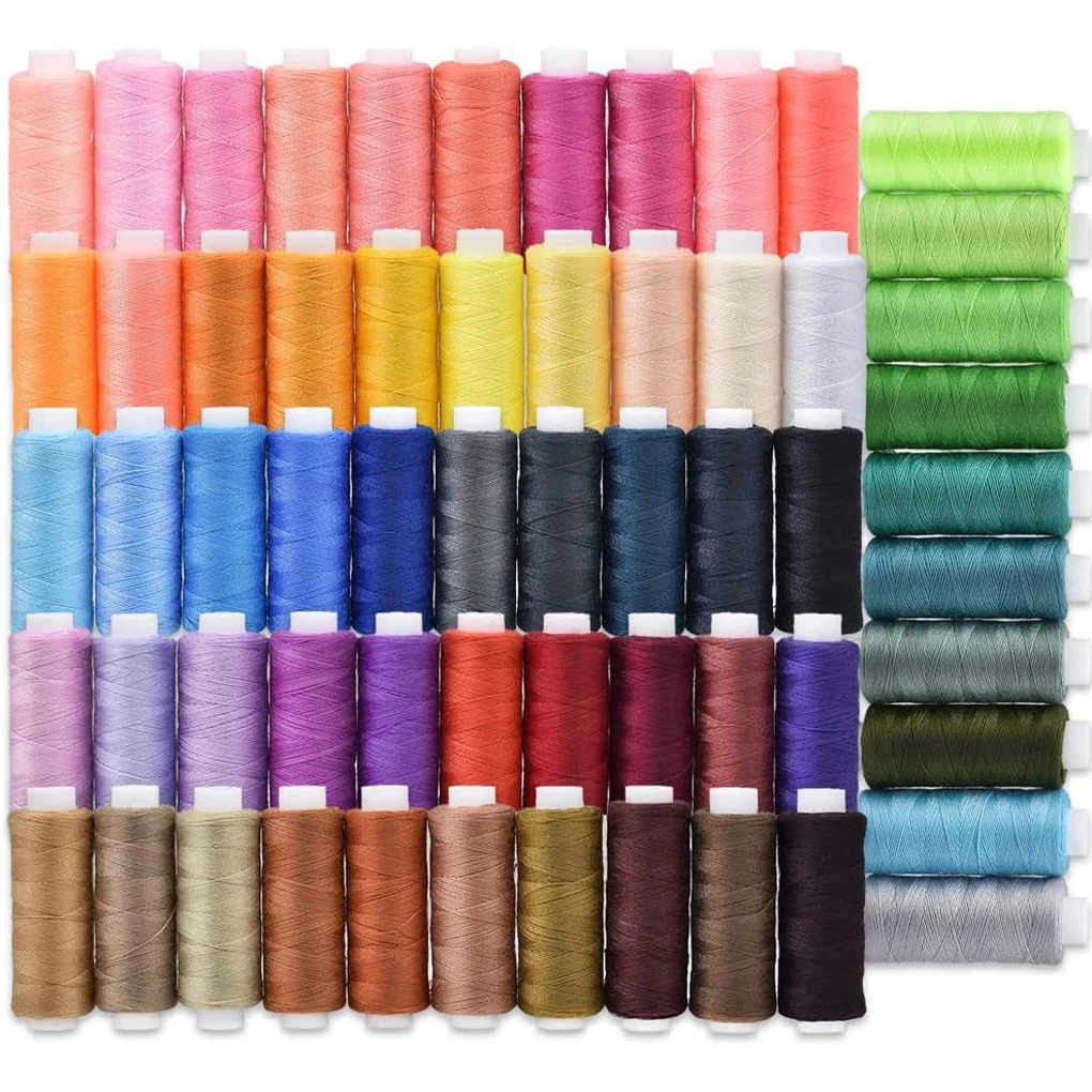 

6 Colors/Set Sewing Threads 100% Polyester Sewing Thread Hand Embroidery 400 Yard Each Spool Cross Stitch Threads Sewing Tool