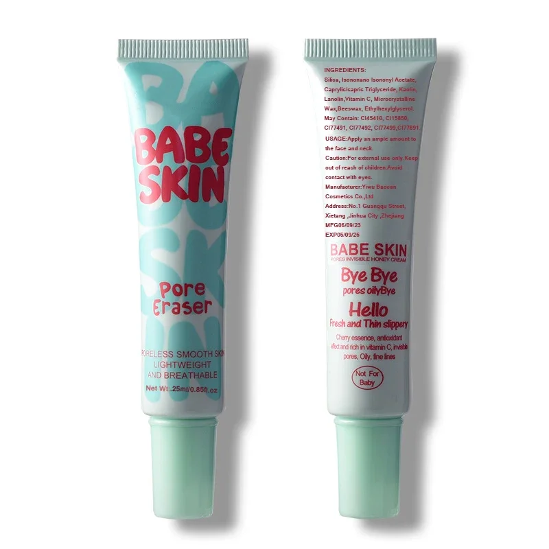 Babe Skin Instant Pore Eraser Primer 25ml Face Primer Makeup Waterproof Long Lasting Makeup Primers for All Skin Types
