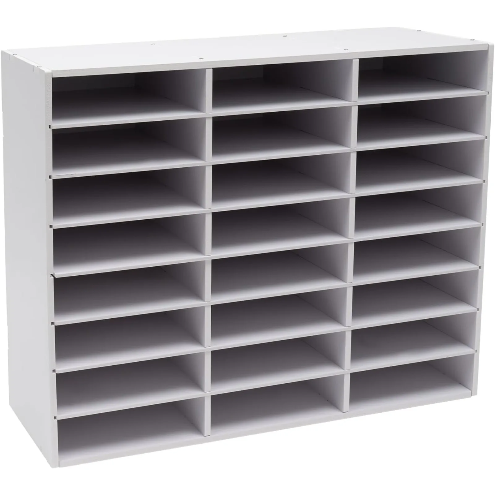 BYMAOCAR Filing Trays 24 Compartments Organizer, Sturdy Mail Sorter Organizer Wood Desktop Organizer Wood Literature Organizer File Holder for Office 8 Tier Magazine Storage Rack 73.7 * 30.2 * 59.6cm
