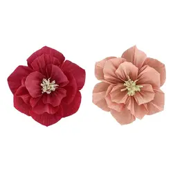 Artificial Paper Flowers  Useful Red Wedding Paper Flower Decoration  Reusable Crepe Paper Flowers