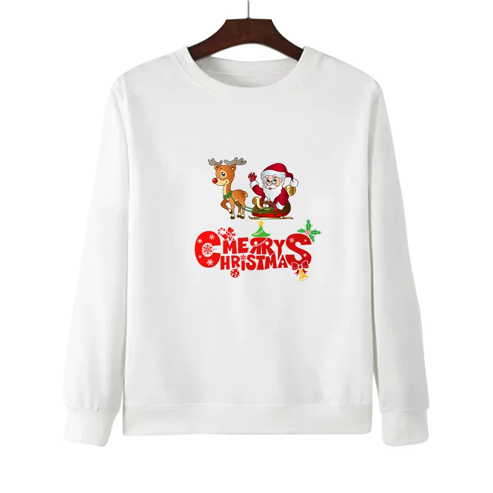 

CLOOCL Christmas Sweatshirts Cartoon Funny Santa Elk Chest Printed Shirts Men Tops Women Sportswear Polyester Streetwear S-7XL