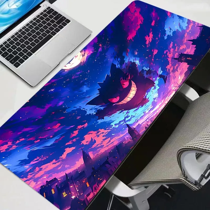 وسادات ماوس كبيرة P-pokemon Gengar Desk Gaming Mousepad مع حواف مخيطة وقاعدة مطاطية غير قابلة للانزلاق لوحة ماوس ممتدة 900x400