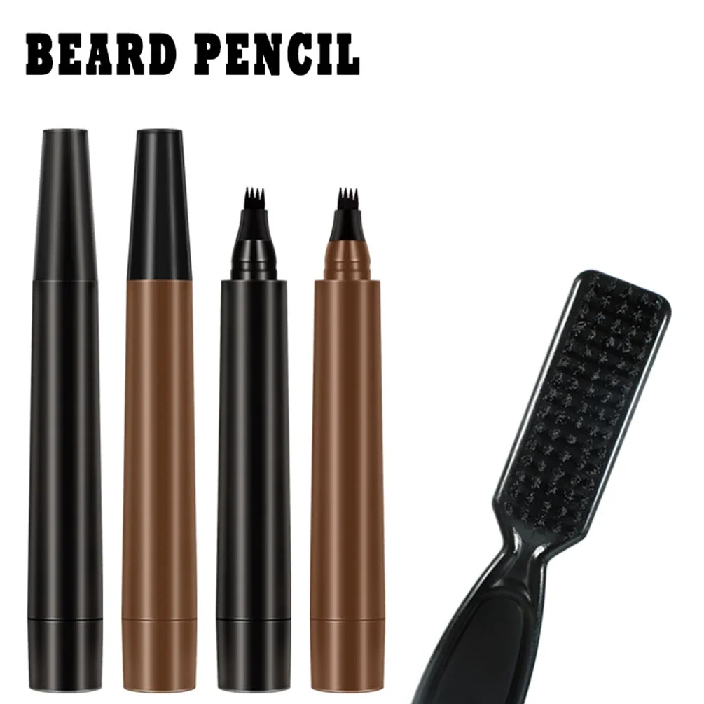 Private Label Beard Filler Pen Kit Custom Logo Easy To Color Waterproof Beard Filler Coloring Tool for Men Makeup Wholesale