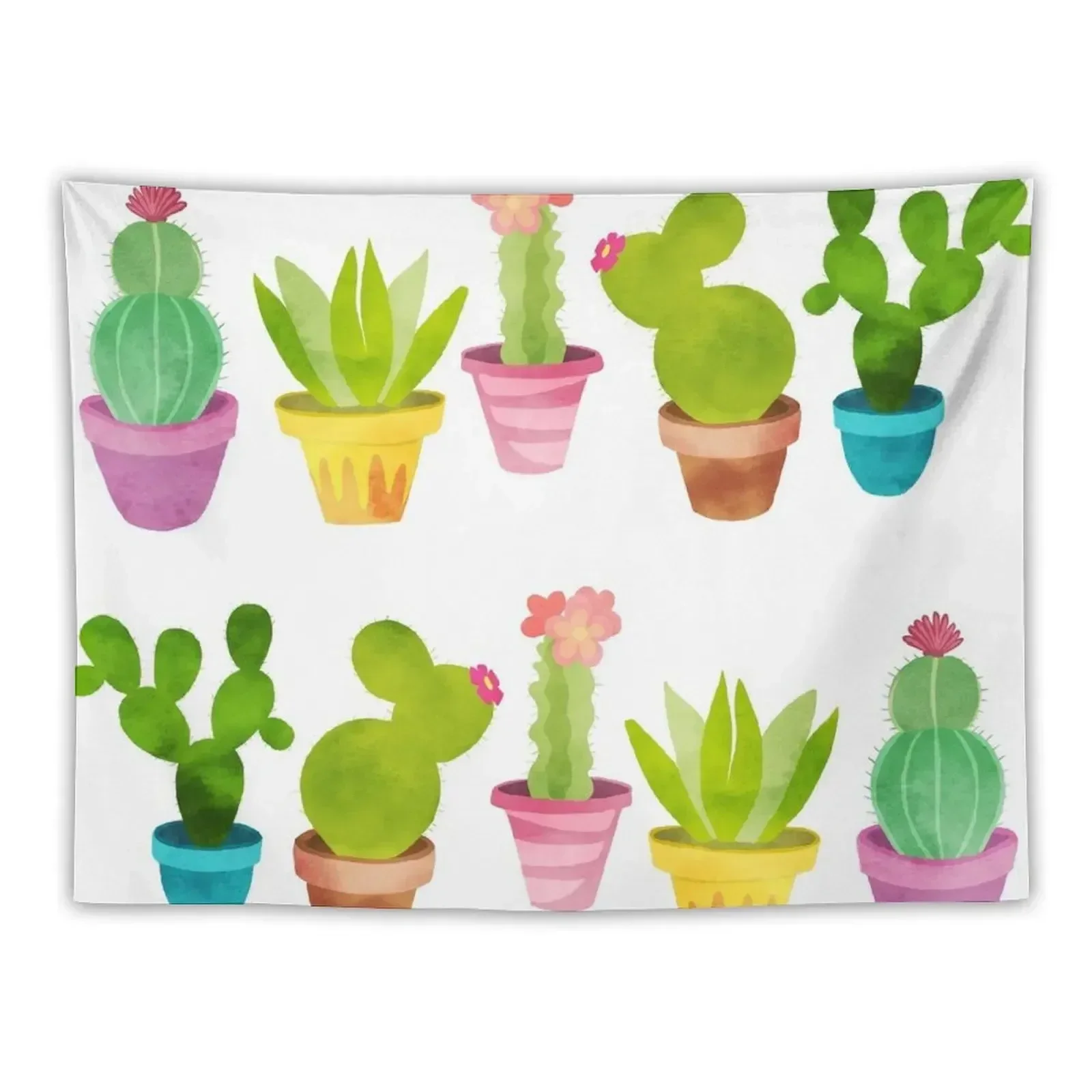 Cactus In Colorful Pots Tapestry Wall Hanging Wall Korean Room Decor Bedroom Decor Home Decor Accessories Tapestry