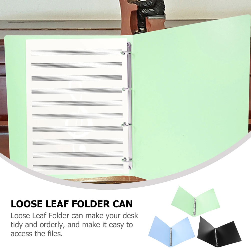 

3 Pcs Punching Loose Leaf Folder Document Organizer File Binder Paper Pocket Office School Documents Organizer Supplies