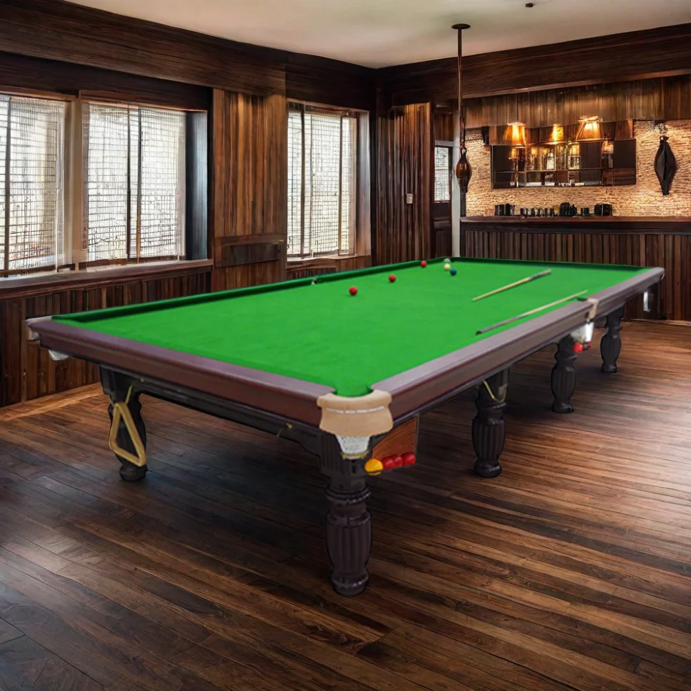 New English Style Solid Wood Billiards and Snooker Table America Pool Specification with Slate and MDF Cushion Material