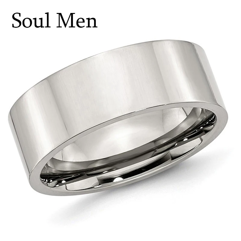 Soul Men 4/6/8mm Classic 316L Stainless Steel Wedding Anniversary Rings Hot Sale Flat Ring In Russian Brazil Size 5 to 15