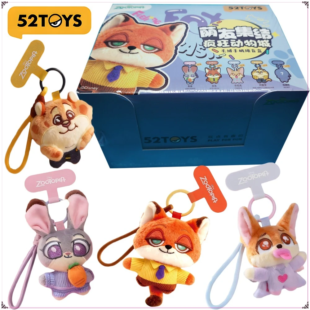 52 juguetes genuinos Zootopia, colección de tripulación bonita, caja ciega, personajes de dibujos animados de Anime, colección de juguetes, colgante, regalos de cumpleaños