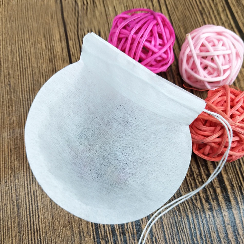 

100pcs Disposable Round Wood Pulp Filter Paper Coffee Tea Bag Tea Pouch for Loose Leaf Tea Powder (7.5cm White)