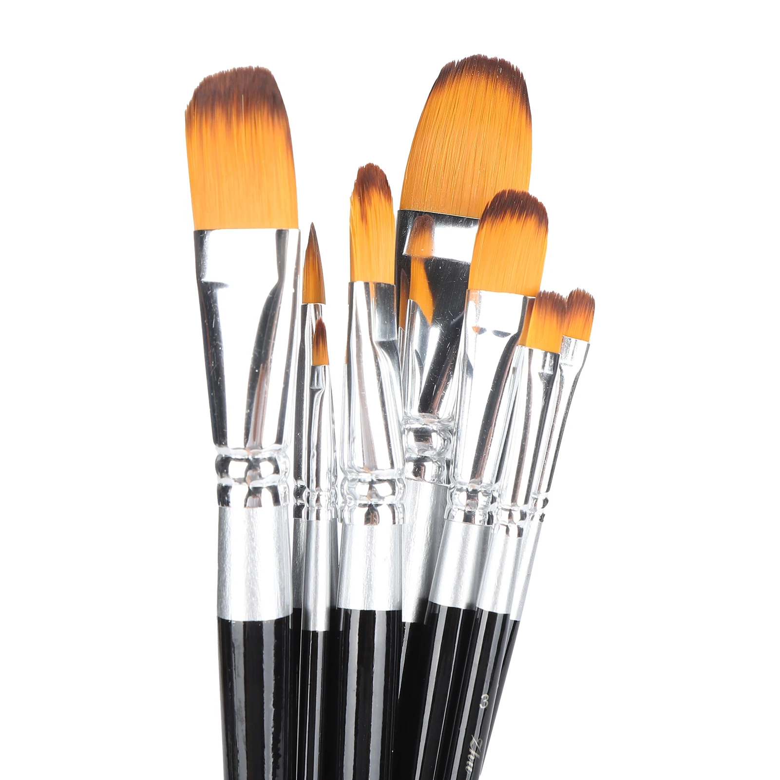 ZK40 8Pcs Artist Paint Brush Set Nylon Hair Brushes for Oil/Acrylic/Watercolor Painting