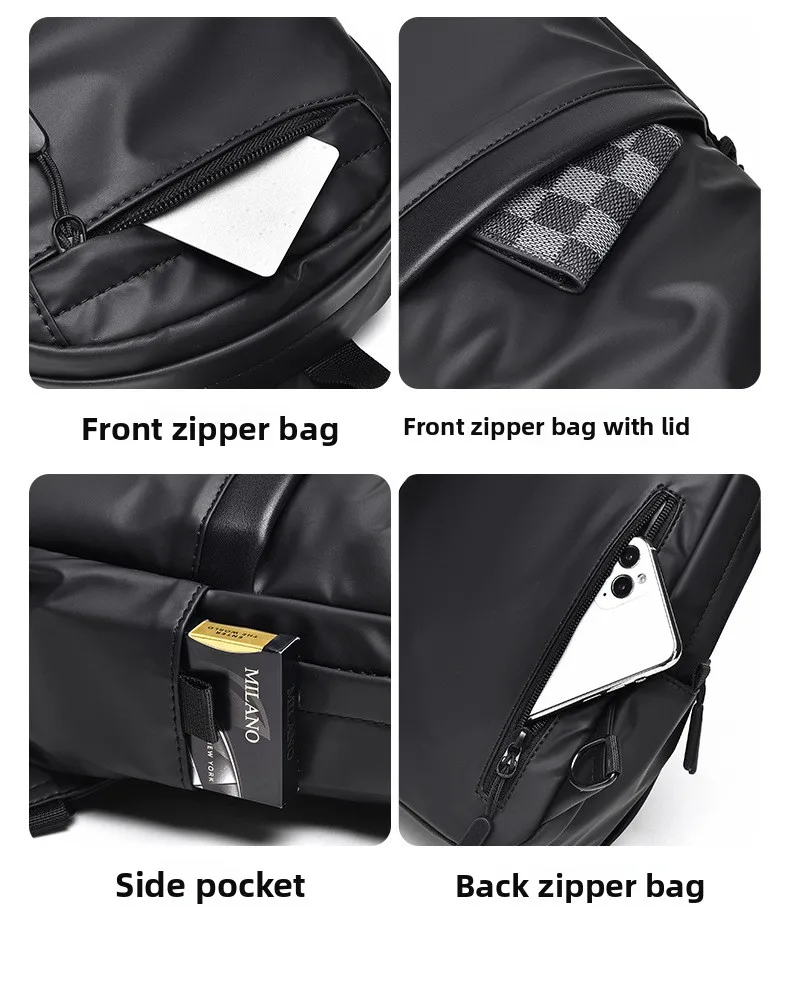 New Men's Chest Bag, Casual and Fashionable Single-shoulder Bag, Lightweight, Water-resistant and Multi-functional Crossbody Bag