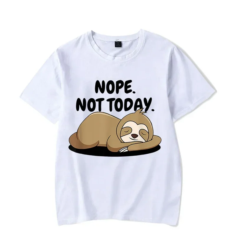 Nope Not Today Graphic Tshirt Funny Lazy Sloth Tshirt Fashion Harajuku T-shirt Oversize Men Brand T-shirt Hip Hop Tshirt Vintage