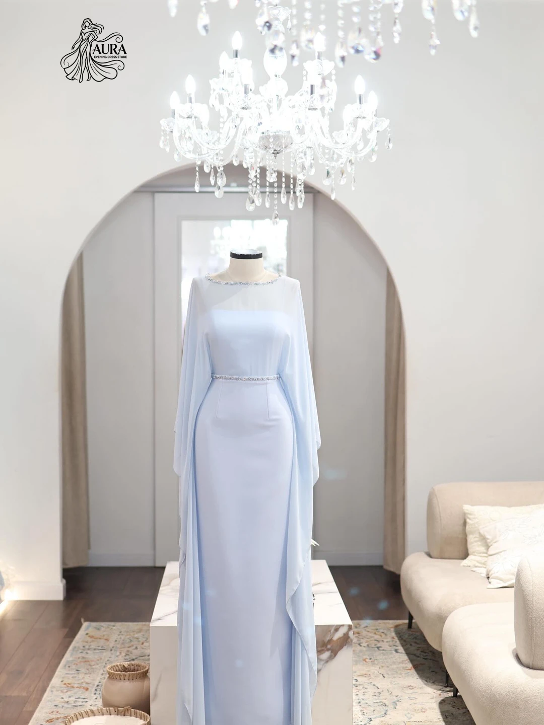 

Aura Fishtail Skirt Evening Dresses 2026 Luxury Dresses for Prom Dress 2026 Sequins Custom Made Long Sleeves Woman Elegant Dress