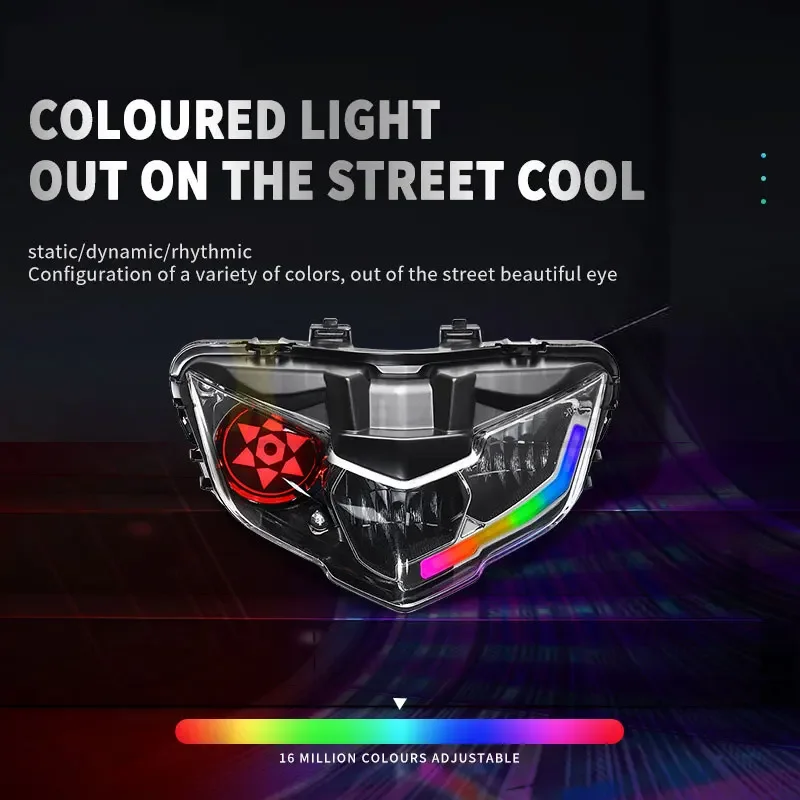 لياماها Y15ZR V2 LC135 V8 نماذج الذكية دراجة نارية LED كشافات الجمعية IOS أندرويد App التحكم الديناميكي DRL #4