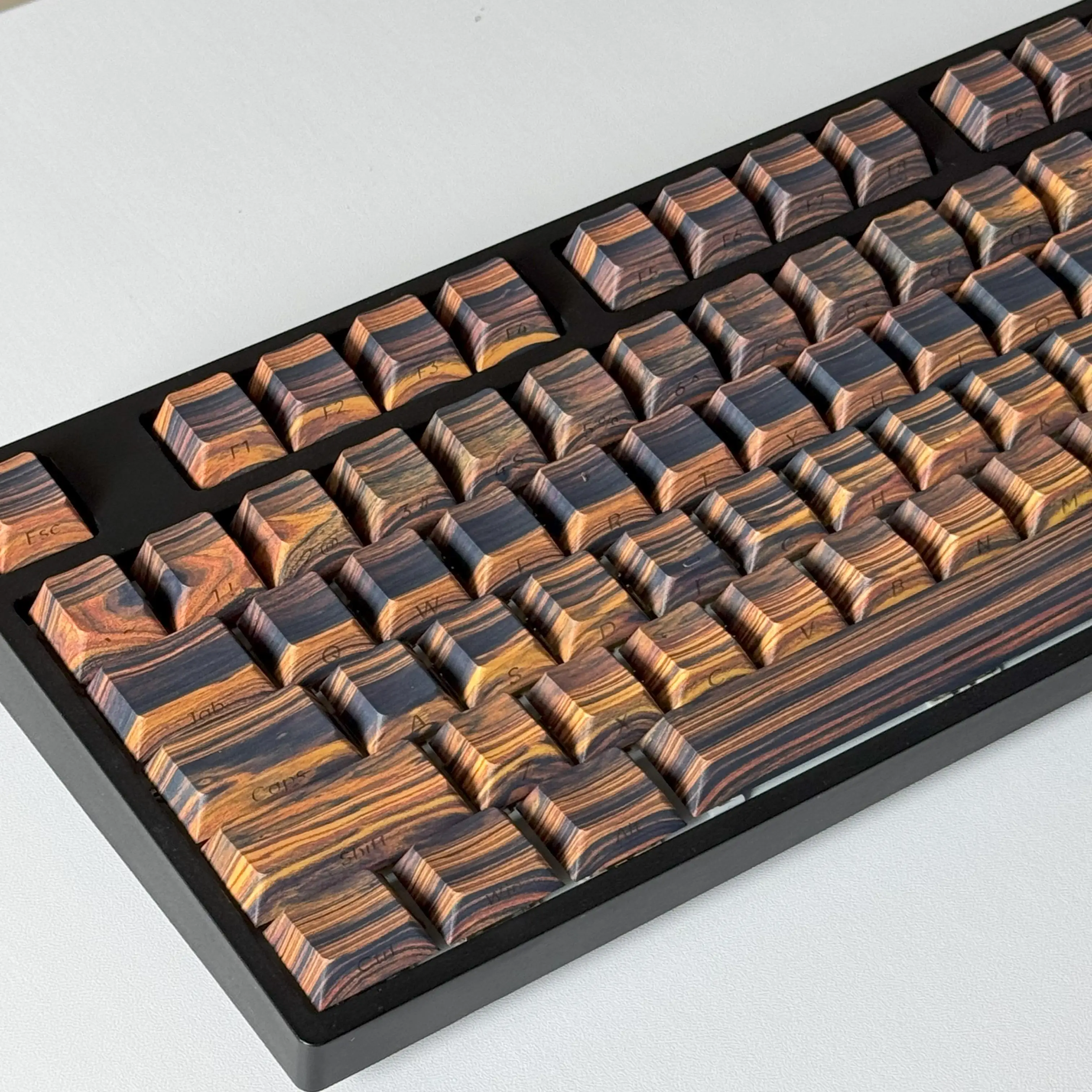 Wood grain keycap side engraved five-sided PBT hot sublimation original height 108 keys, suitable for magnetic axis keyboard key