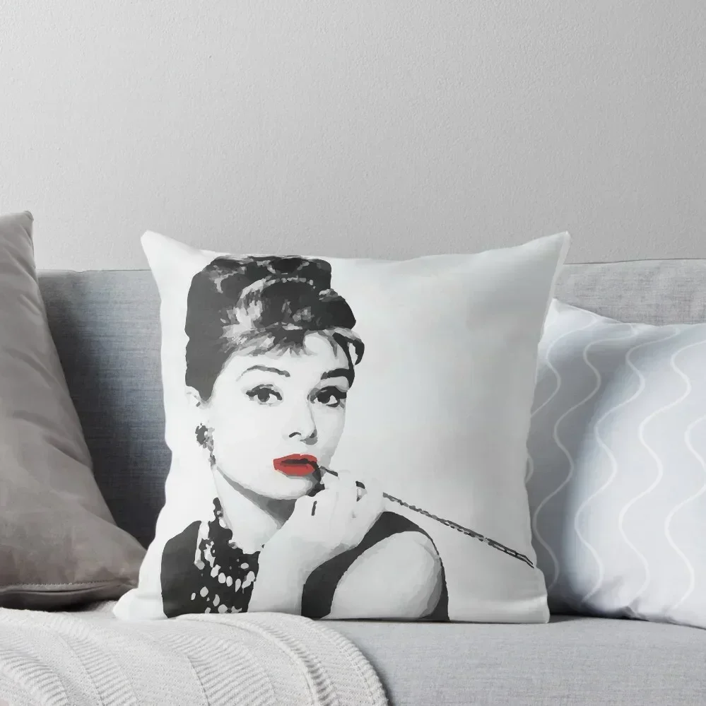 

Audrey Hepburn Throw Pillow luxury throw pillow covers Ornamental Pillow Rectangular Cushion Cover