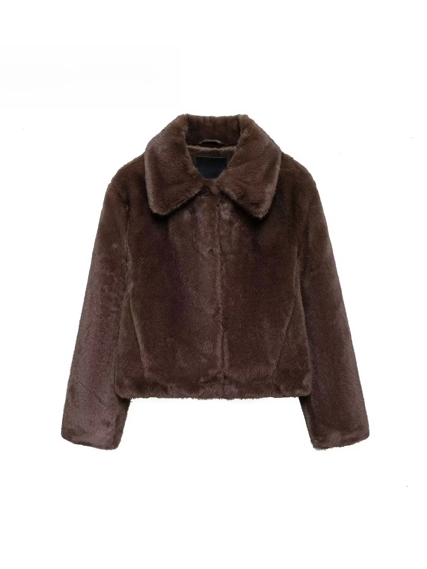 Sli ort American Sle effet fourrure artificielle Jaet femme polyvalent printemps 2026 Faion coupe décontractée longue manteau Sve