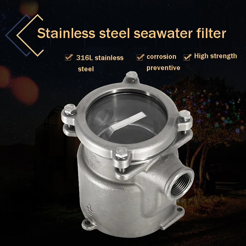Boat Seawater Filter 316 Stainless Steel Marine Hardware Water Strainer For Boat Marine Hardware