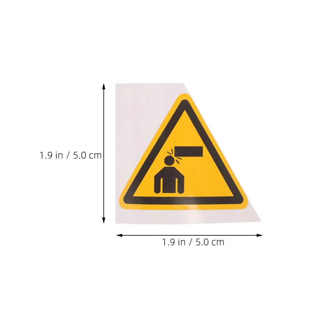 10 Pcs Warning Signs Adhesive Safety Sticker Stickers for Doors Pvc Watch Head Decal Caution