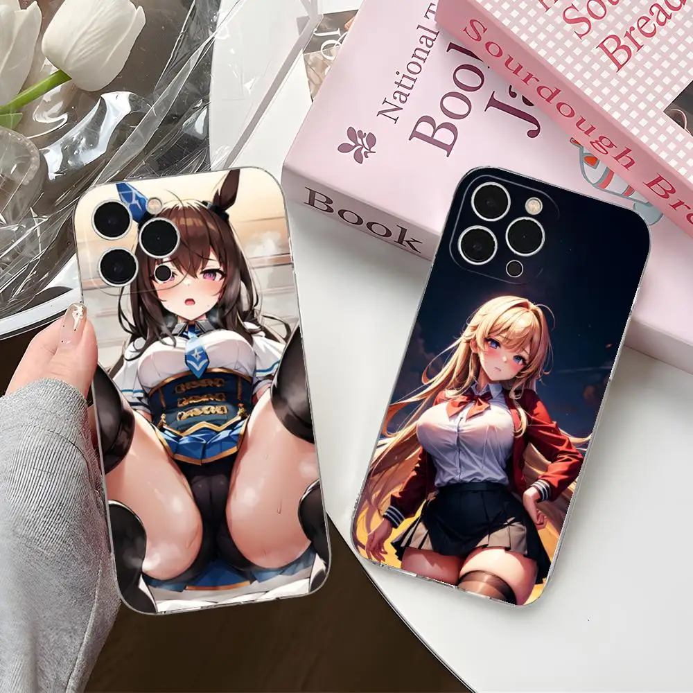 JK زي مدرسي فتاة جراب هاتف آيفون 16 15 14 13 12 11 X XR XS 8 6 Pro Max Plus صغير واضح اللون واقية فاخرة