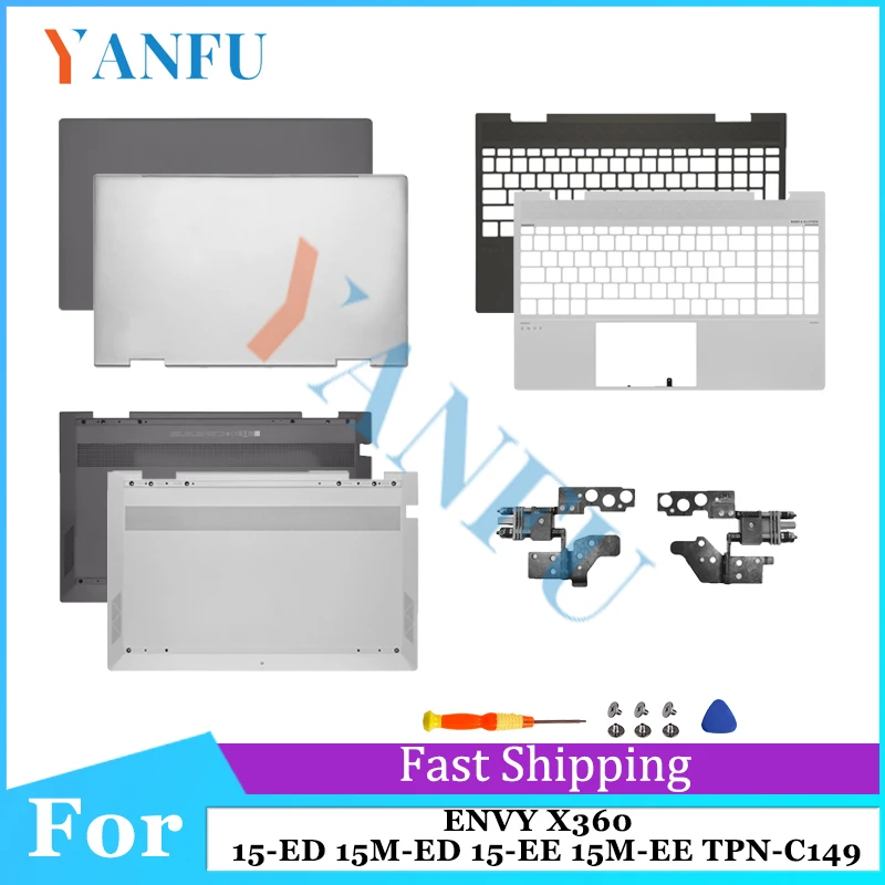 

Repalce Cover For ENVY X360 15-ED 15M-ED 15-EE 15M-EE New LCD Back Cover Front Bezel Palmrest Bottom Replace Brown HInges