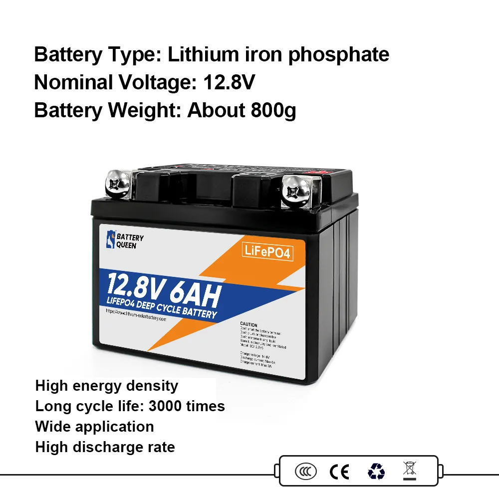 32700 Grade A Lifepo4 battery Pack 12.8V 6AH Rechargeable Battery Pack With BMS Lead Acid Replacement 50CC Motorcycle Scooter