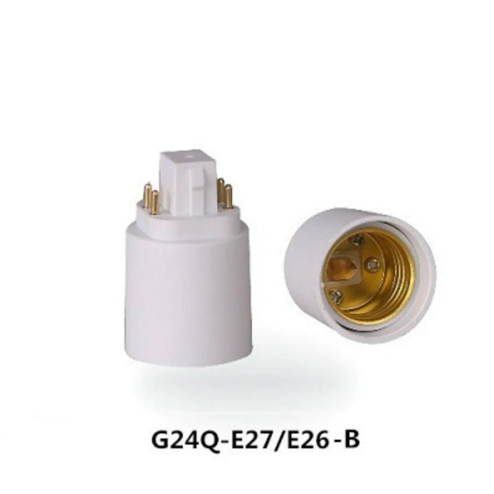 1PCS G24 to E26/E27 Adapter G24Q Light Socket Adapter G24q to Screw Lamp Bulb Holder Converter White