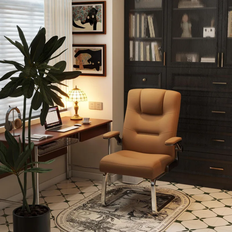 New office chair bow fixed legs office seat comfortable sedentary boss business meeting chair computer chair