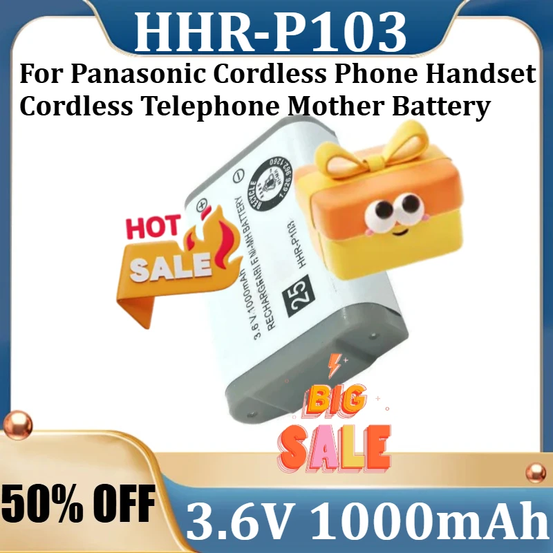 

Новая аккумуляторная батарея Ni-MH для беспроводного телефона Panasonic HHR-P103 HHRP513A Type25 3.6V 1000mAh