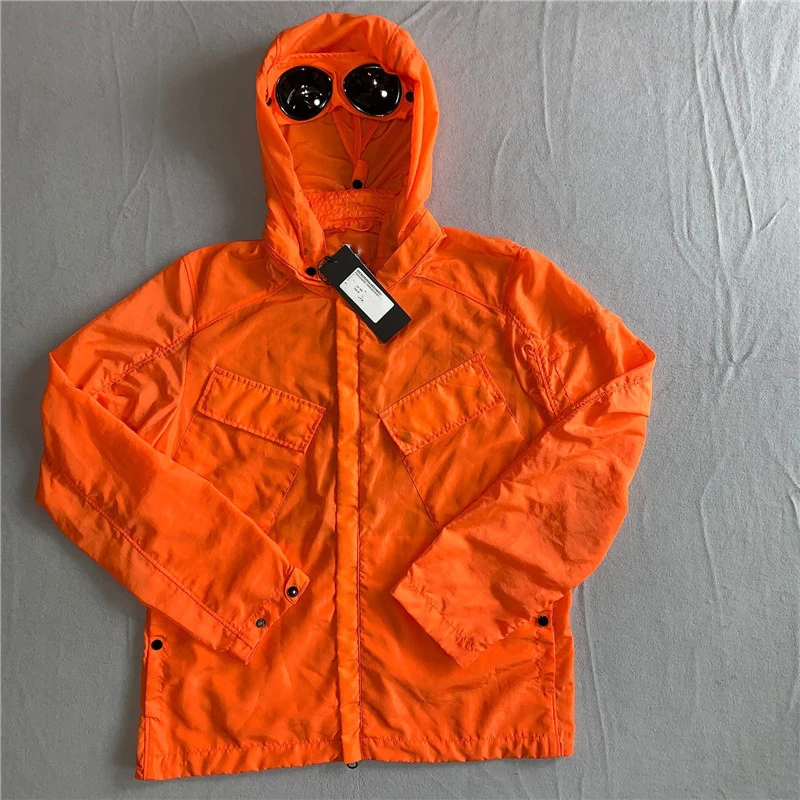 PFNW Menswear Casual Loose Fit Orange Zipper Jacket Autumn Trend New Niche Fashion Lightweight Drawstring Hooded Coat 28W5351