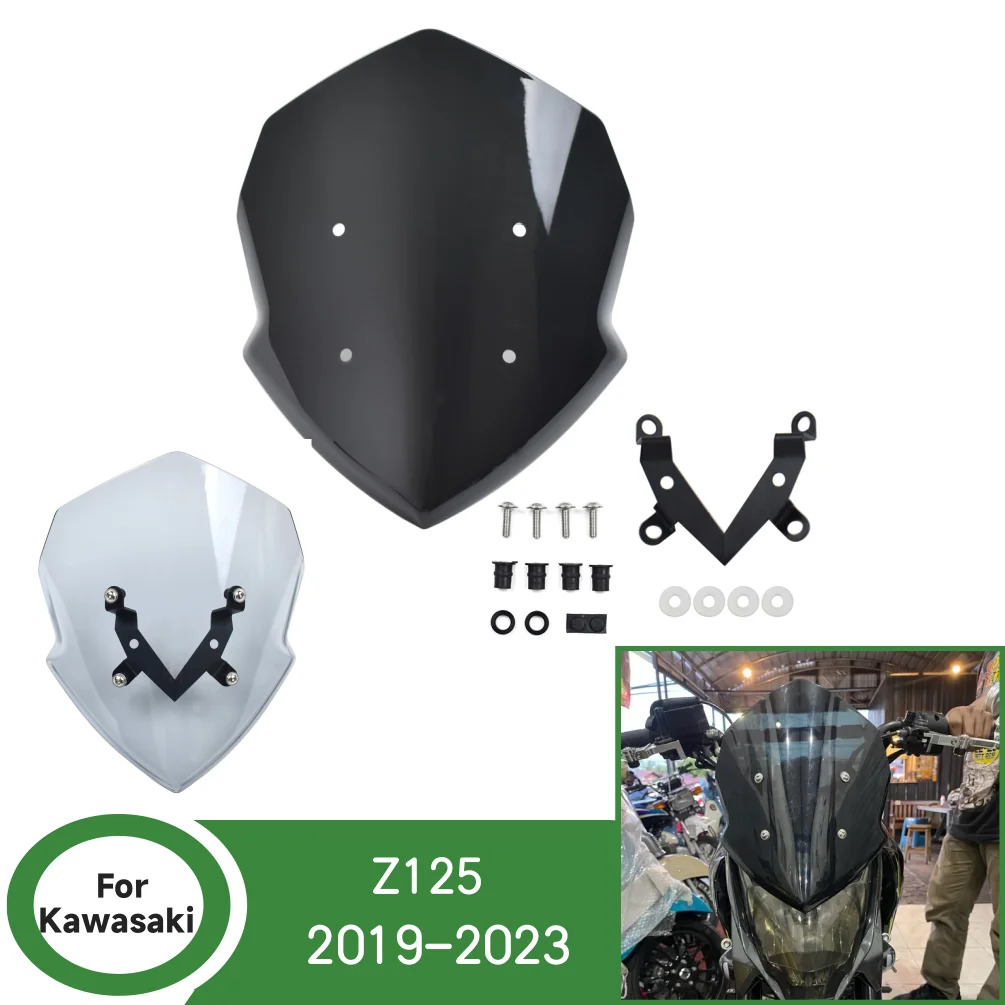 Deflectores de aire de protección de pantalla de viento frontal Z125 para Kawasaki Z 125 2019-2023 2022 2021, accesorios para parabrisas de motocicleta
