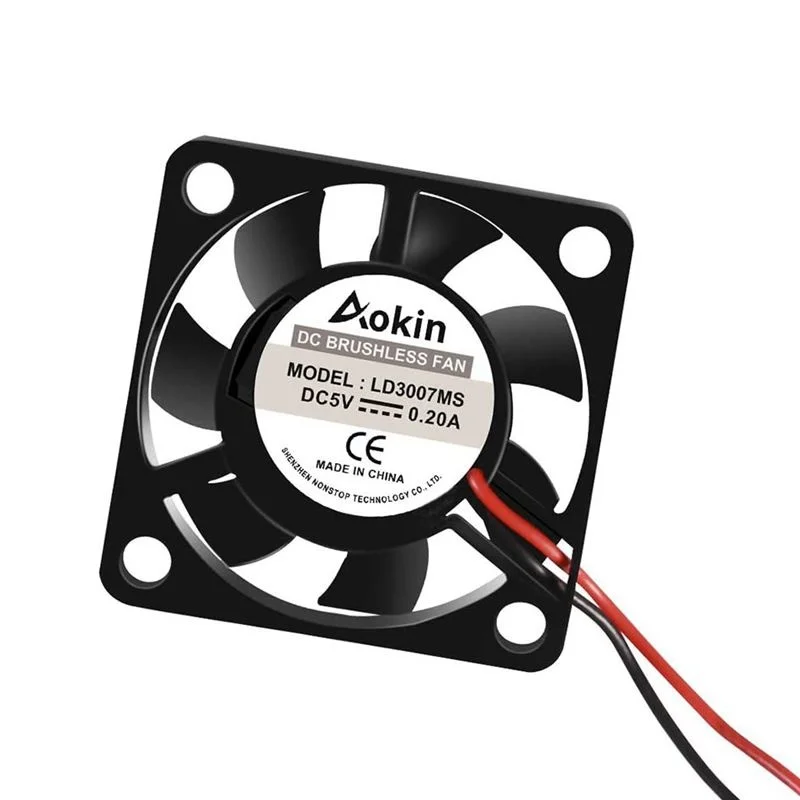 2PCS 30x30x7mm Brushless 3007 Fan CPU DC 3.3V 5V Quiet Cooling Fan for Raspberry Pi 4 Model B, 3 B+, Pi 3, Pi 2, Pi 1 B+