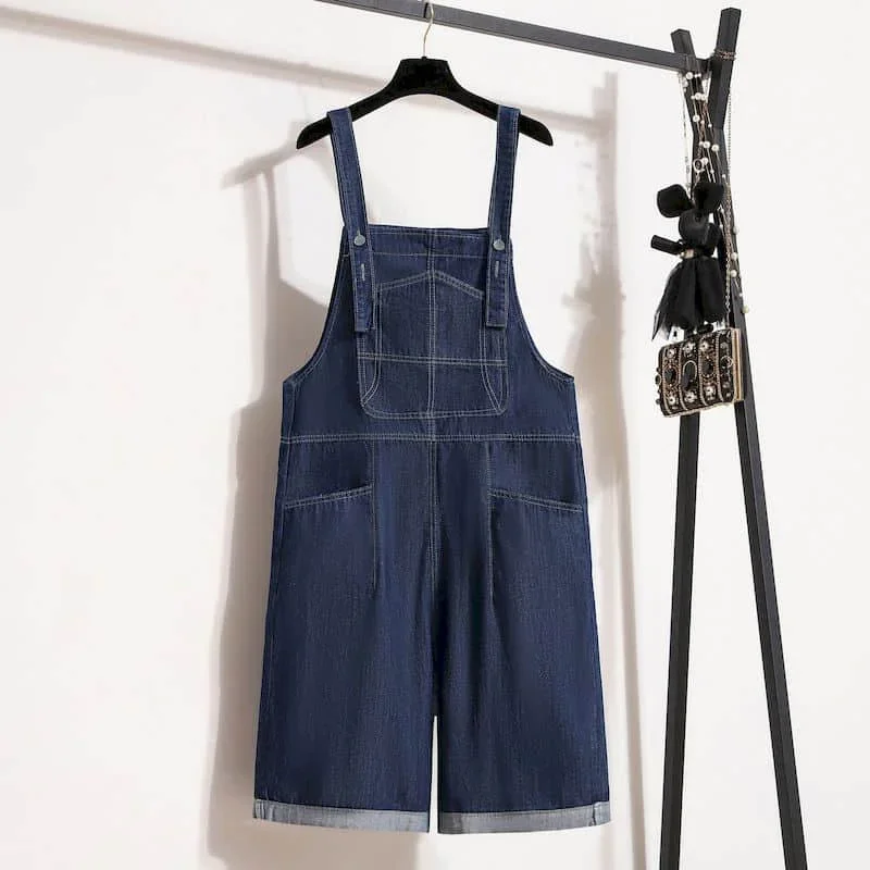 

Denim Jumpsuits for Women Oversized Blue Playsuit Denim Pants Loose High Waist Cross-Pants Overalls for Women Clothes One-pieces
