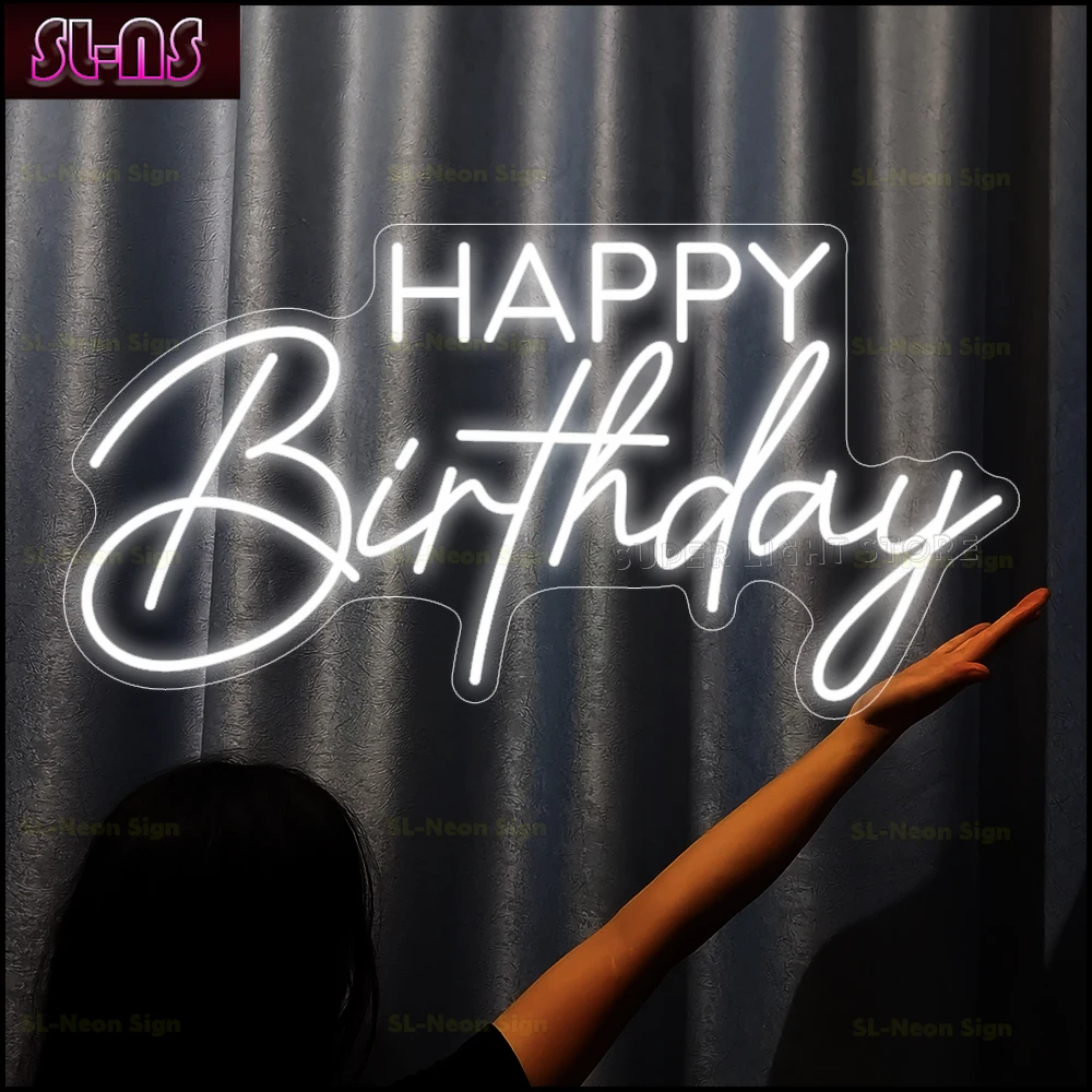 Imagem -04 - Big Rgb Led Neon Sign para Decoração para Casa Happy Birthday Sign Custom Neon Light For Birthday Room 79x41cm