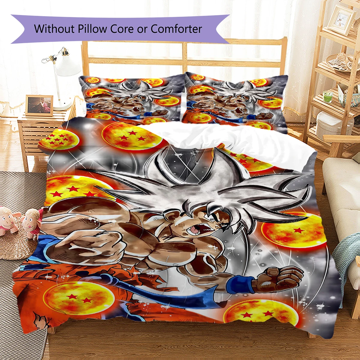 Dragon Ball Z 3pcs Bedding Set, Digital Printed Duvet Cover, No Insert, Kids Gift, Large Size Available -HYQ8