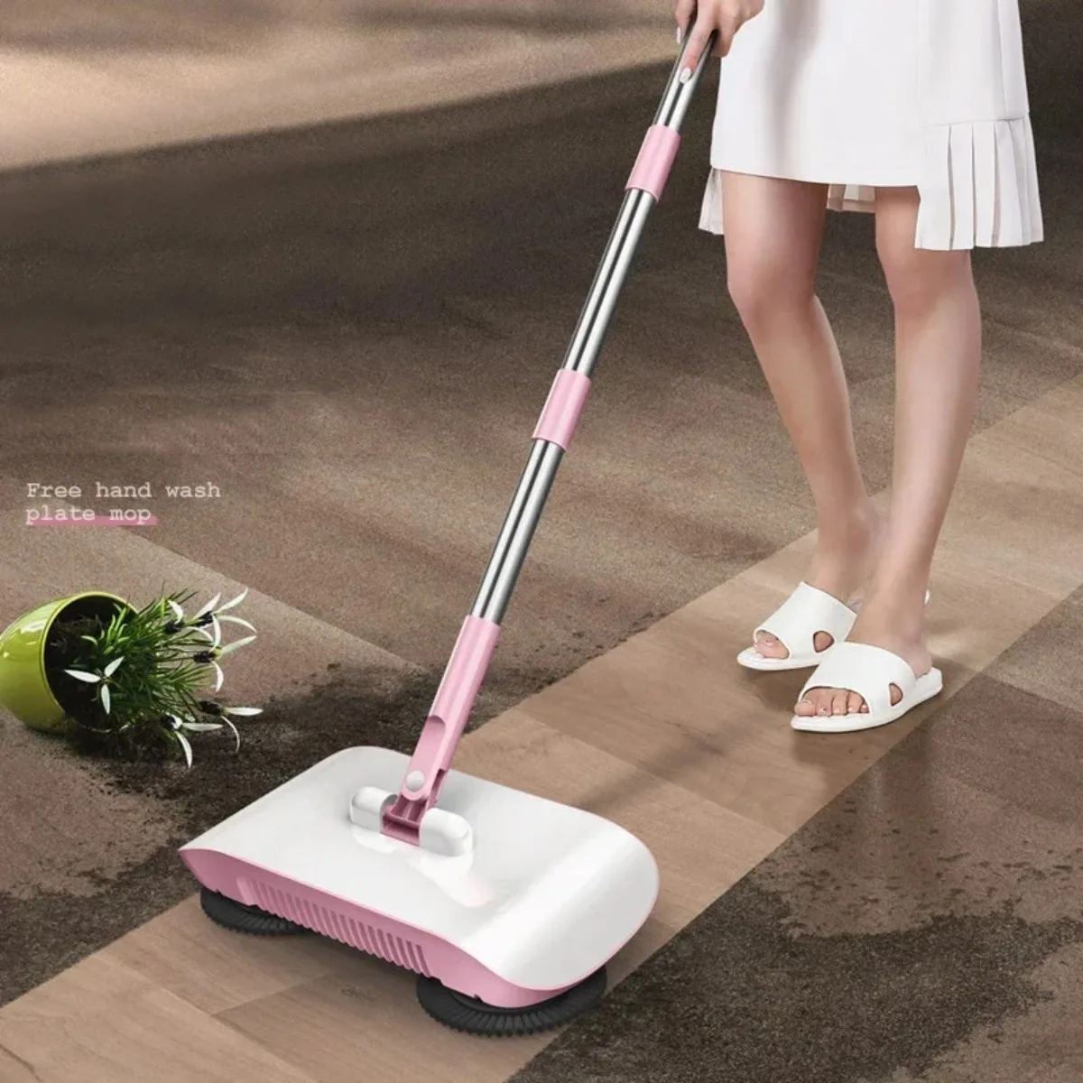 Mop and Combination of Broom Hand Push Type Household Broom and Dustpan Set Floor Cleaning Tool Hand Push Magic Sweeping Machine