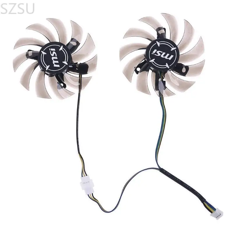 

SZSU 1 Пара FD7010H12S 75 мм 4PIN COOLER Замена вентилятора для MSI R6870 R6790 Графическая видеокарта вентилятор охлаждение