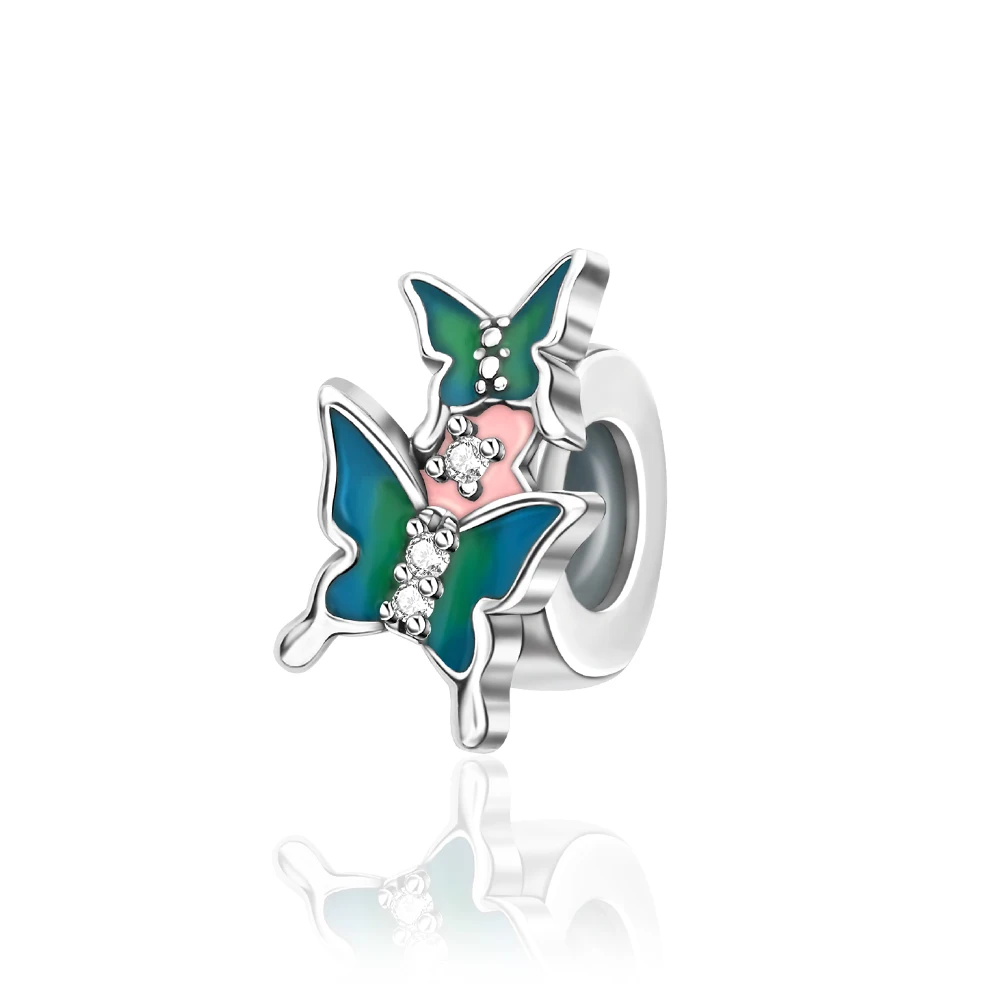 

Danturn 925 Sterling Silver Original Beads Butterfly Dangle Charm fit Snake Chain Bracelet Fashion Women Jewelry Making