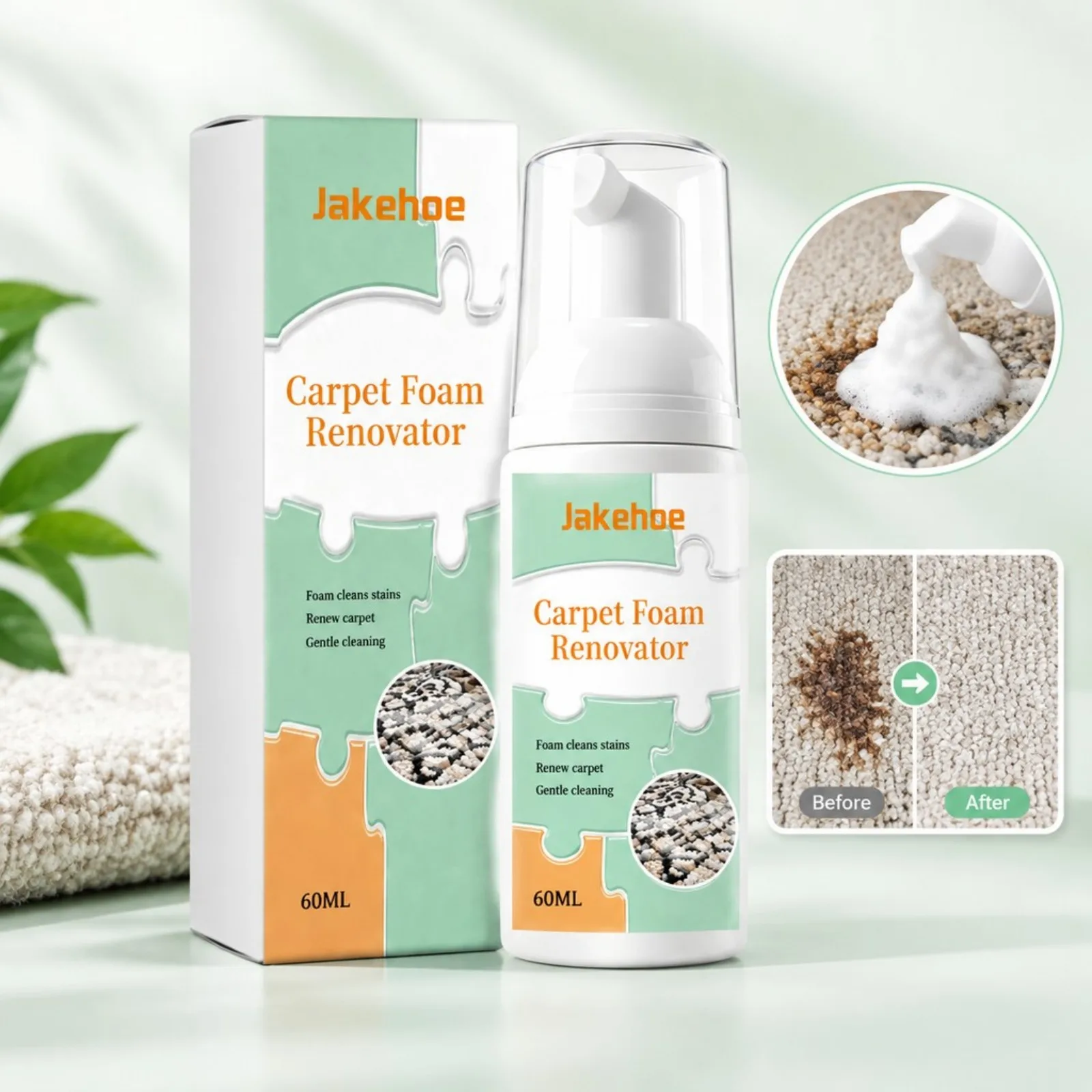 Fabric Sofa Foam Dry Cleaner Carpet Foam Refresher Cleaner for Home Car Pet Stains Coffee Juice Fast Dry No Residue Fabric