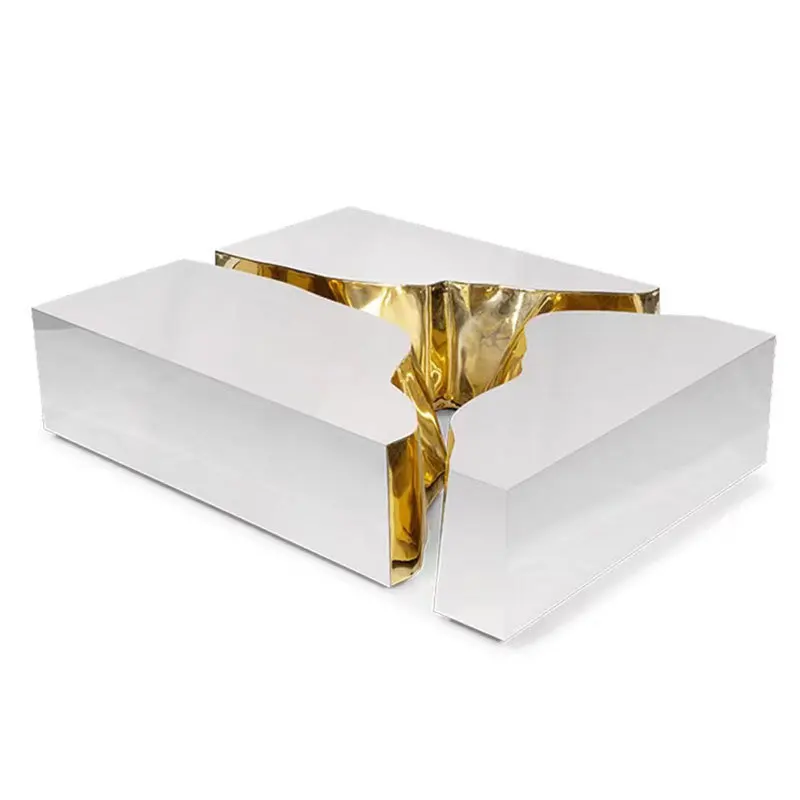 

Italian splicing coffee table living room home villa model light luxury modern simple square coffee table