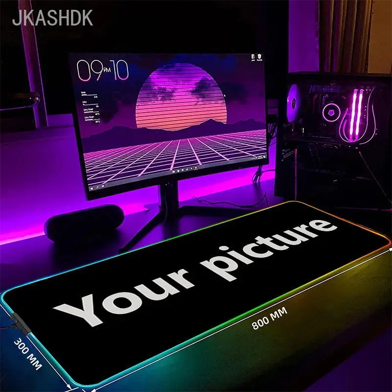 LED Light Mousepad RGB Keyboard Cover Customized Desk Mat Surface Mouse Pad 90x40CM HD Custom Mouse Mats Computer Gamer CS GO