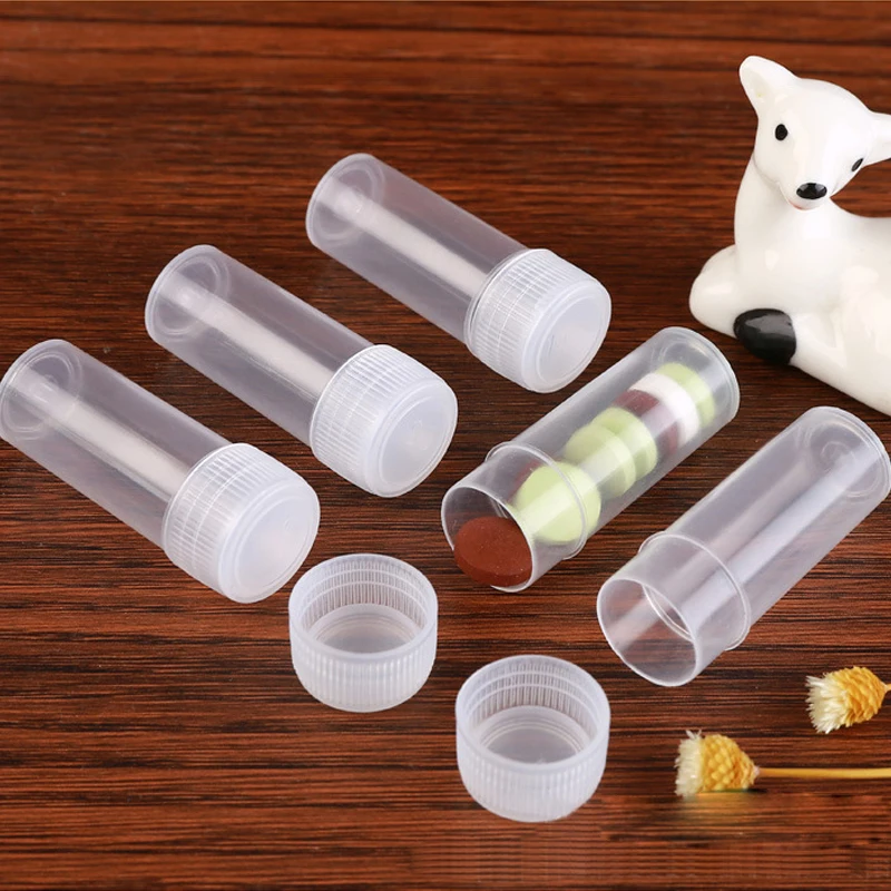 

300PCS 5g Plastic Packaging Medicine Bottle Empty Small Pill Vials 5ml Mini Barrel For Solid Powder Particle Sample Containers