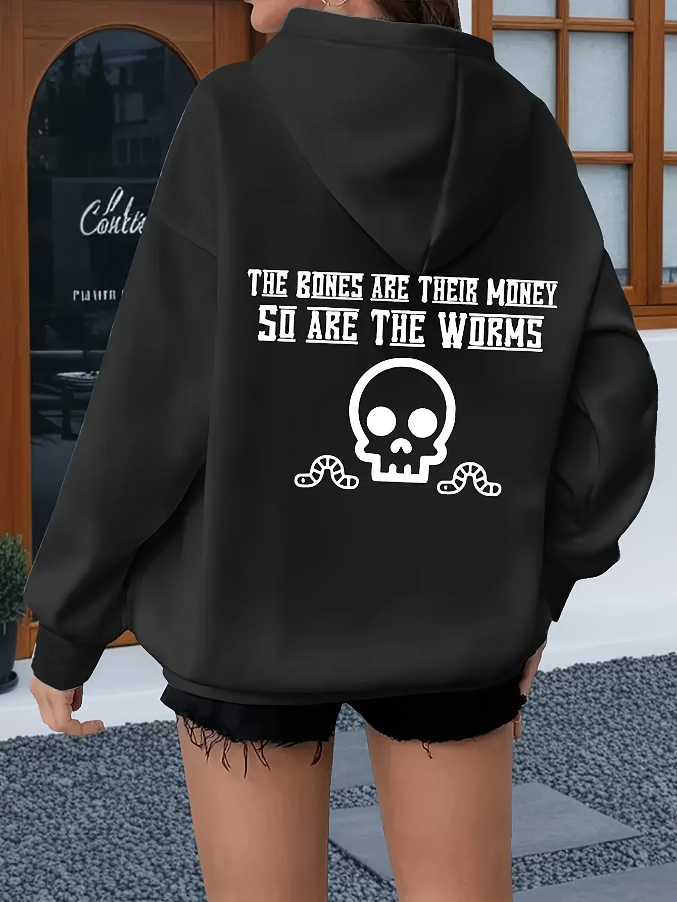 

Skull Graphic Print Autumn and Winter Men's and Women's Hoodies Casual Loose Outdoor Street Sports Training Brand Fashion Trend