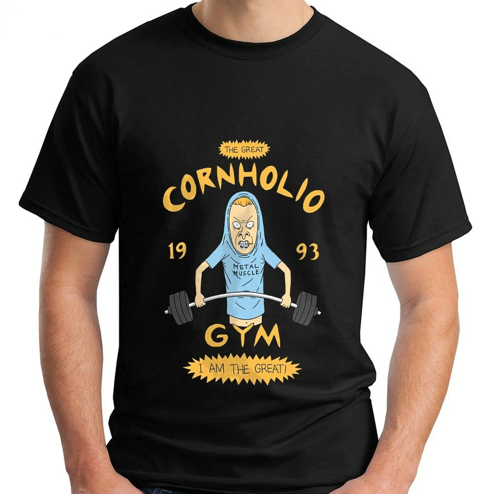 Funny Beavis and Butthead Cornholio Gym The Great Mens Black Graphic Fashion Summer Male manga streetweat Hot sale outfitsCotton