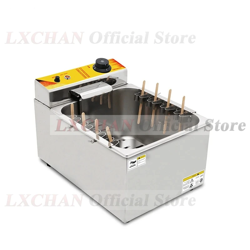 LXCHAN-freidora eléctrica ommercial de acero inoxidable para perros calientes, Palito para queso, cocina coreana para restaurante