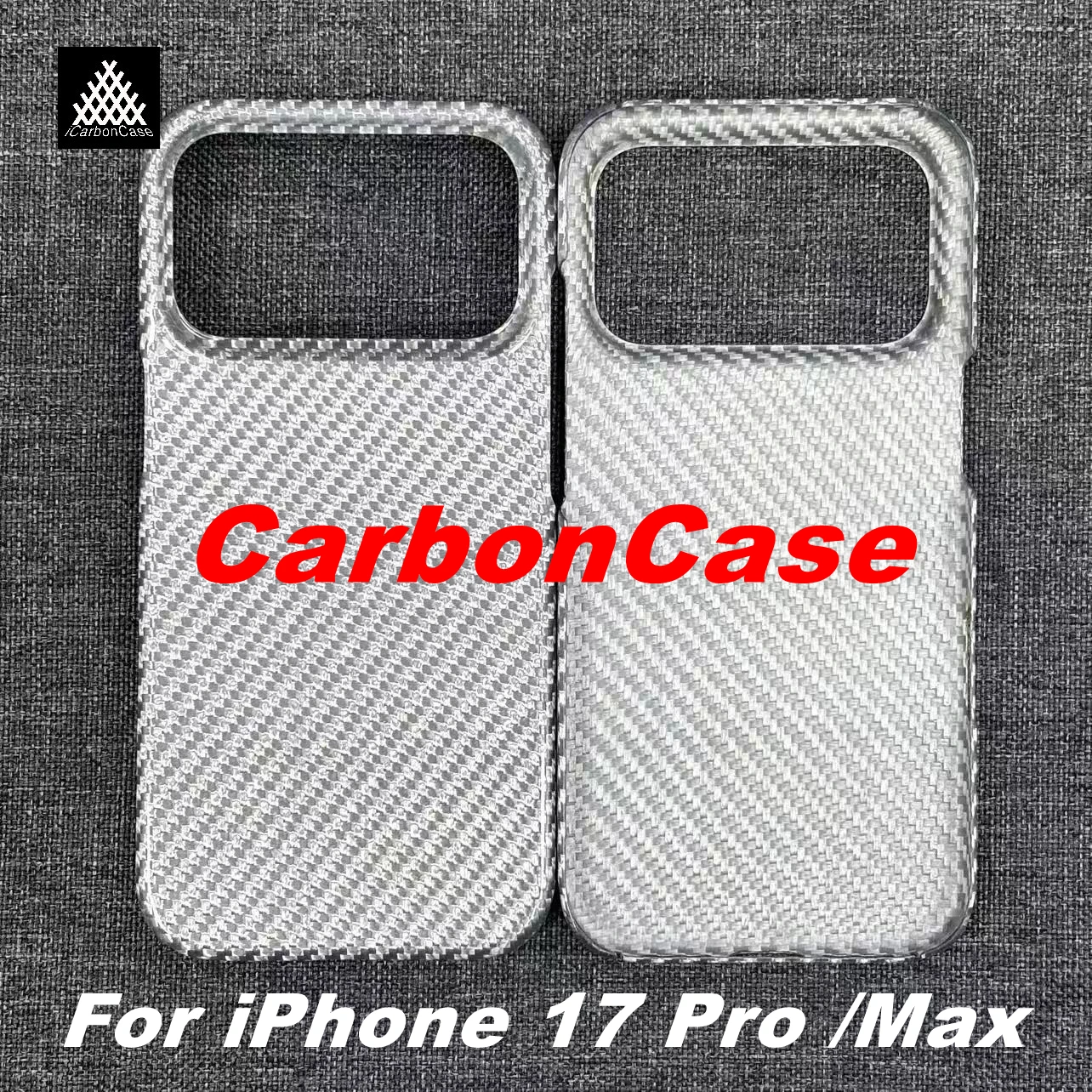 

100% Glossy Silver Genuine Real Aramid Carbon Fiber Case for iPhone 17 Pro Max 17Pro Super Lightweight Protective Phone Cover